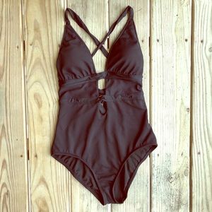 Mossimo Black Strappy One Piece Size Medium